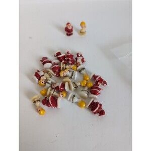 Vtg Micro Miniature Figures Plastic Santa Angel Christmas Craft 1/2" 24